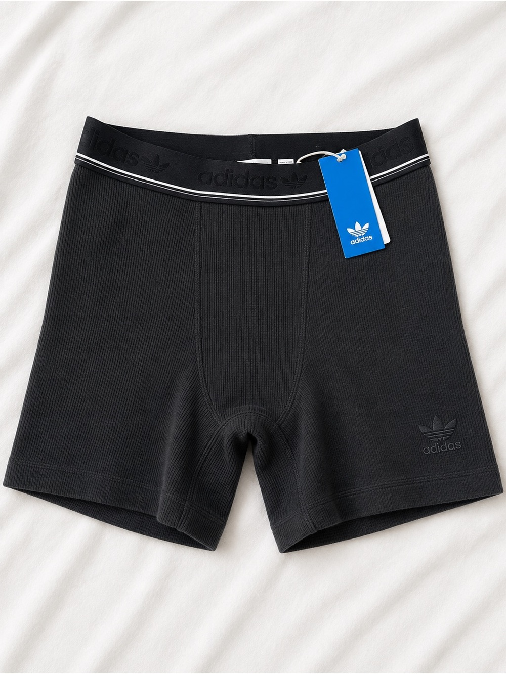 Adidas Black Ribbed Biker Shorts/Briefs